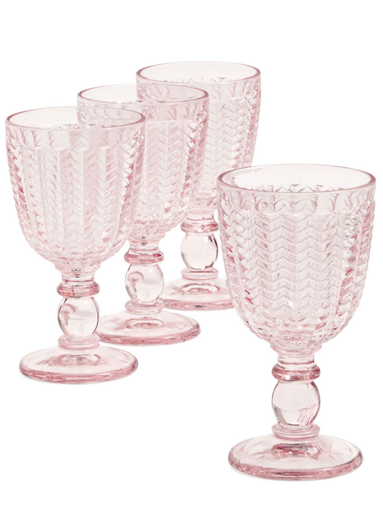 Pink Vintage Glass Goblet